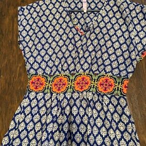 Blue/white maxi dress